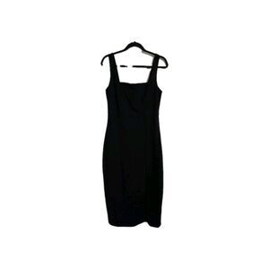 Lulus Dress Black Size M Sleeveless Stretch Bodycon Midi With Back Zipper